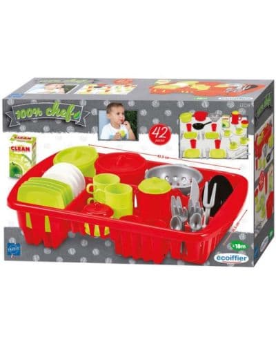 Игрален комплект Ecoiffier - Съдомиален комплект, 42 части