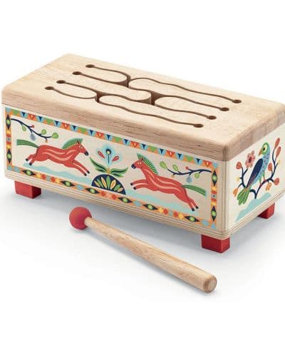 Дървена играчка Djeco - Барабан Animambo