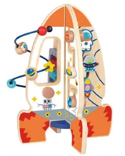 Дървена ракета с активности Tooky Toy