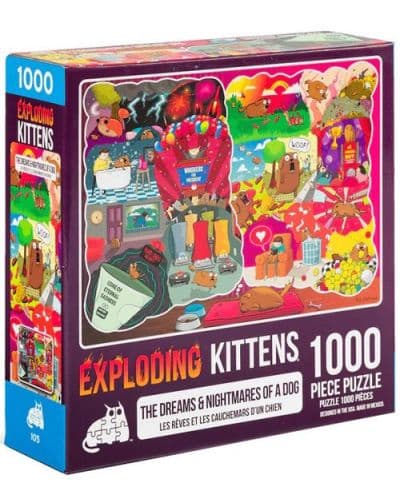 Пъзел Exploding Kittens от 1000 части - Кучешки кошмари