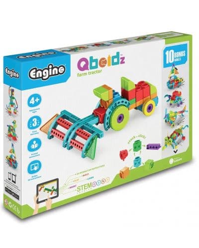Конструктор 10 в 1 Engino Qboidz - Селскостопански трактор