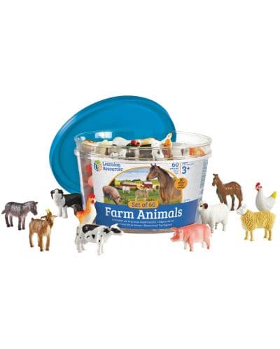 Игрален комплект Learning Resources - Животни от фермата, 60 броя