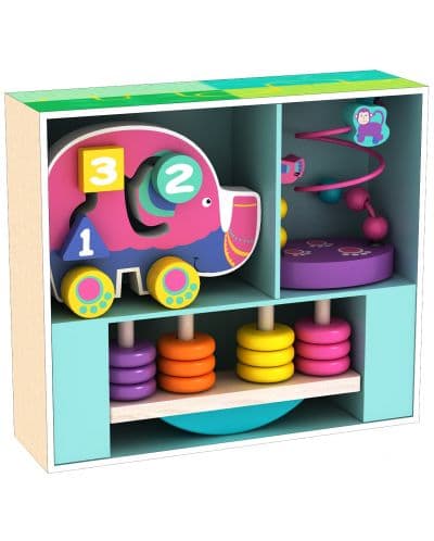 Игрален комплект Acool Toy - Лабиринт слонче, лабиринт с мъниста, везна с дискове