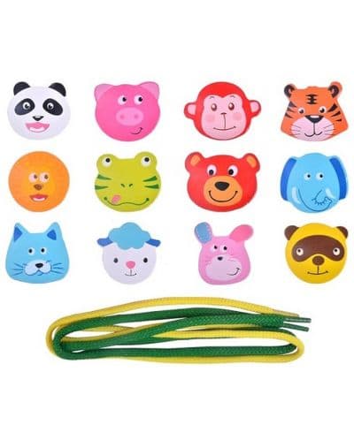 Дървена нанизванка Acool Toy - С животни