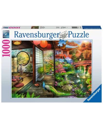 Пъзел Ravensburger от 1000 части - Японска градинска чайна в Киото