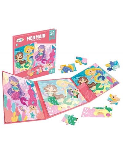 Магнитен пъзел 2 в 1 Raya Toys - Русалки, 2 х 20 части