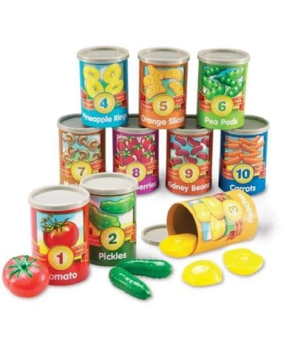 Игрален комплект Learning Resources - Консерви за броене от 1 до 10