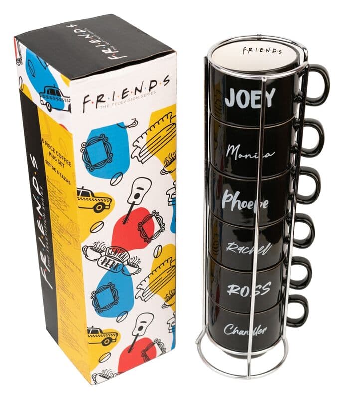 Комплект керамични чаши Grupo Erik - Friends на метална стойка, 6 бр. 150 ml.