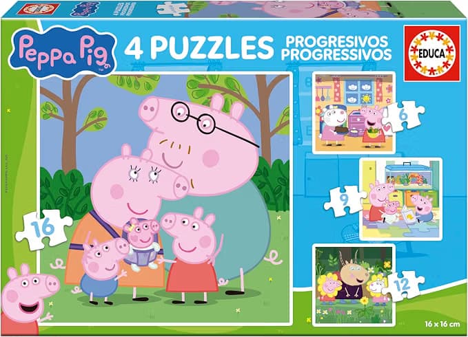 Educa Puzzle Maleta Progressivos Peppa Pig 6-9-12-16