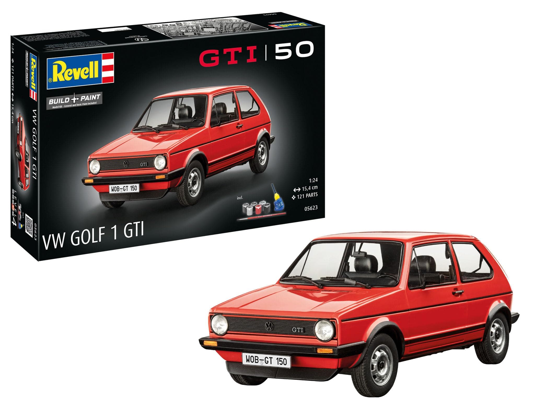Revell Volkswagen Golf 1 GTI 50th Anniversary 1:24 Gift Set