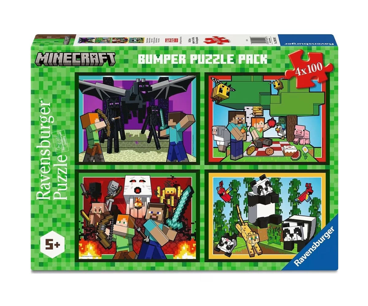 Пъзел Ravensburger 4x100 ел. - Майнкрафт