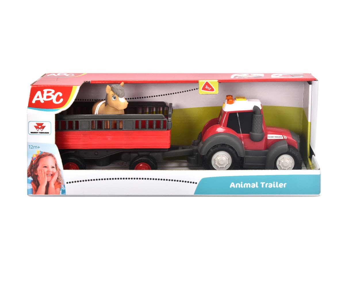 Simba ABC - Трактор Massey Ferguson с ремарке за животни