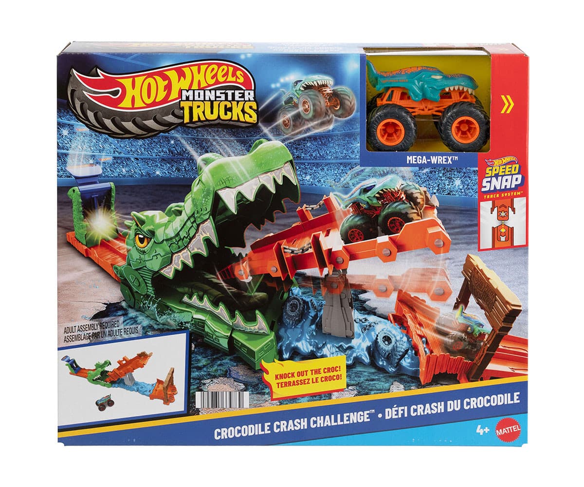 Hot Wheels - Монстер Тракс: Игрален комплект писта с крокодилска каскада
