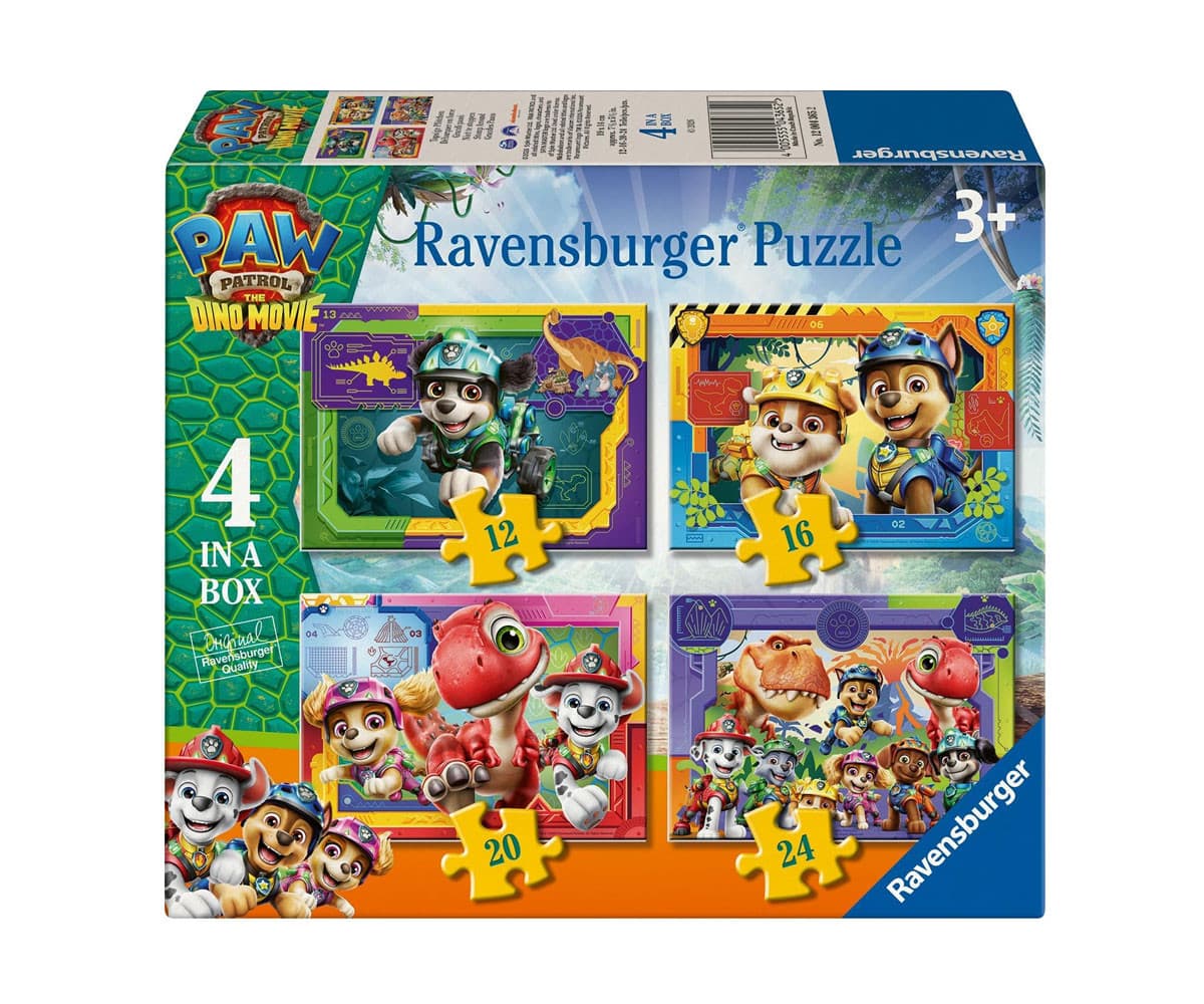Пъзел Ravensburger 4-в-1: 12/16/20/24 ел. - The Dino Movie: Пес Патрул