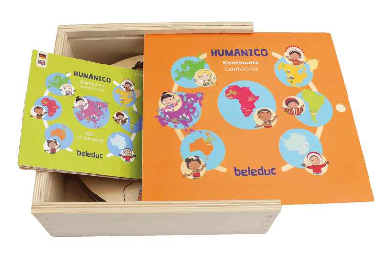 Дървена пъзел игра, Beleduc, Humanico, Континенти, 30 части