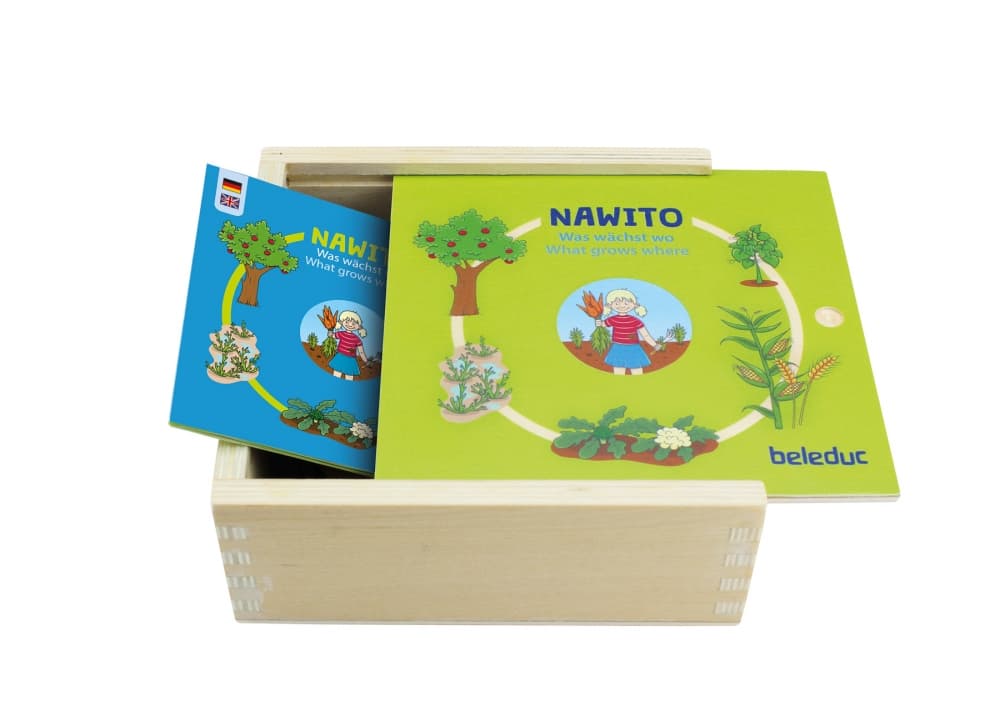Дървена логическа игра с пъзел, Beleduc, Nawito, Какво къде расте, 30 части