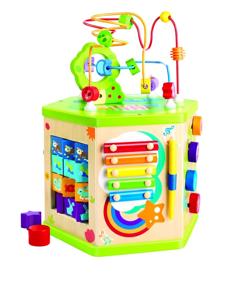 Шестоъгълен куб с активности, Hape, 34 x 29.5 x 44.5 см