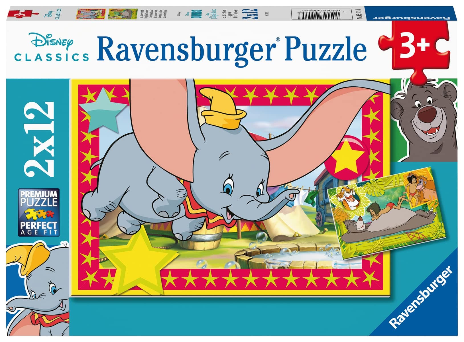 Пъзел Ravensburger 2x12 ел. - Дъмбо и Книга за джунглата