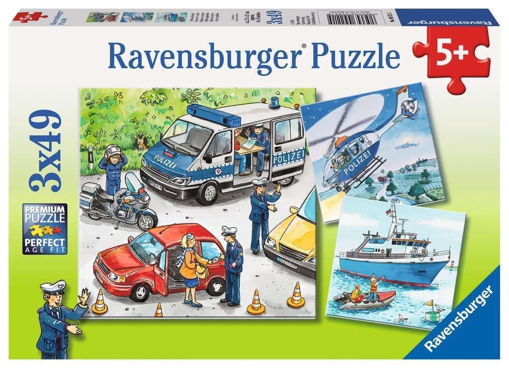 Пъзел Ravensburger 3x49 ел. - Полицията в действие