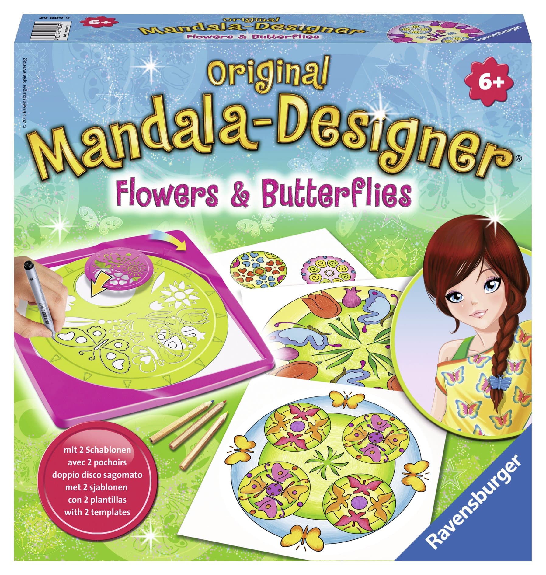 Рисувателна игра Ravensburger - Мандала дизайнер: Цветя и пеперуди