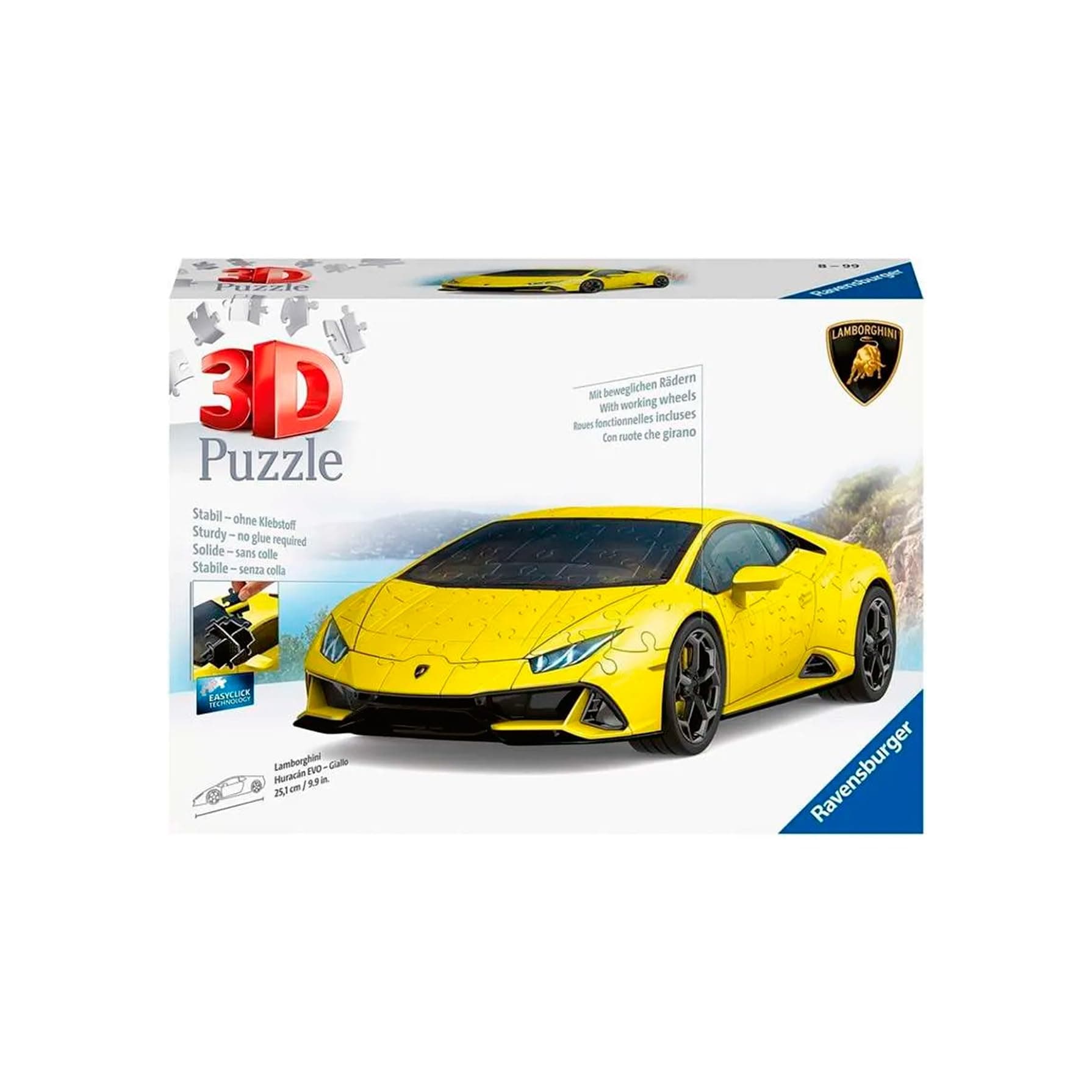 3D Пъзел Ravensburger 108 ел. - Lamborghini Huracán EVO - Giallo