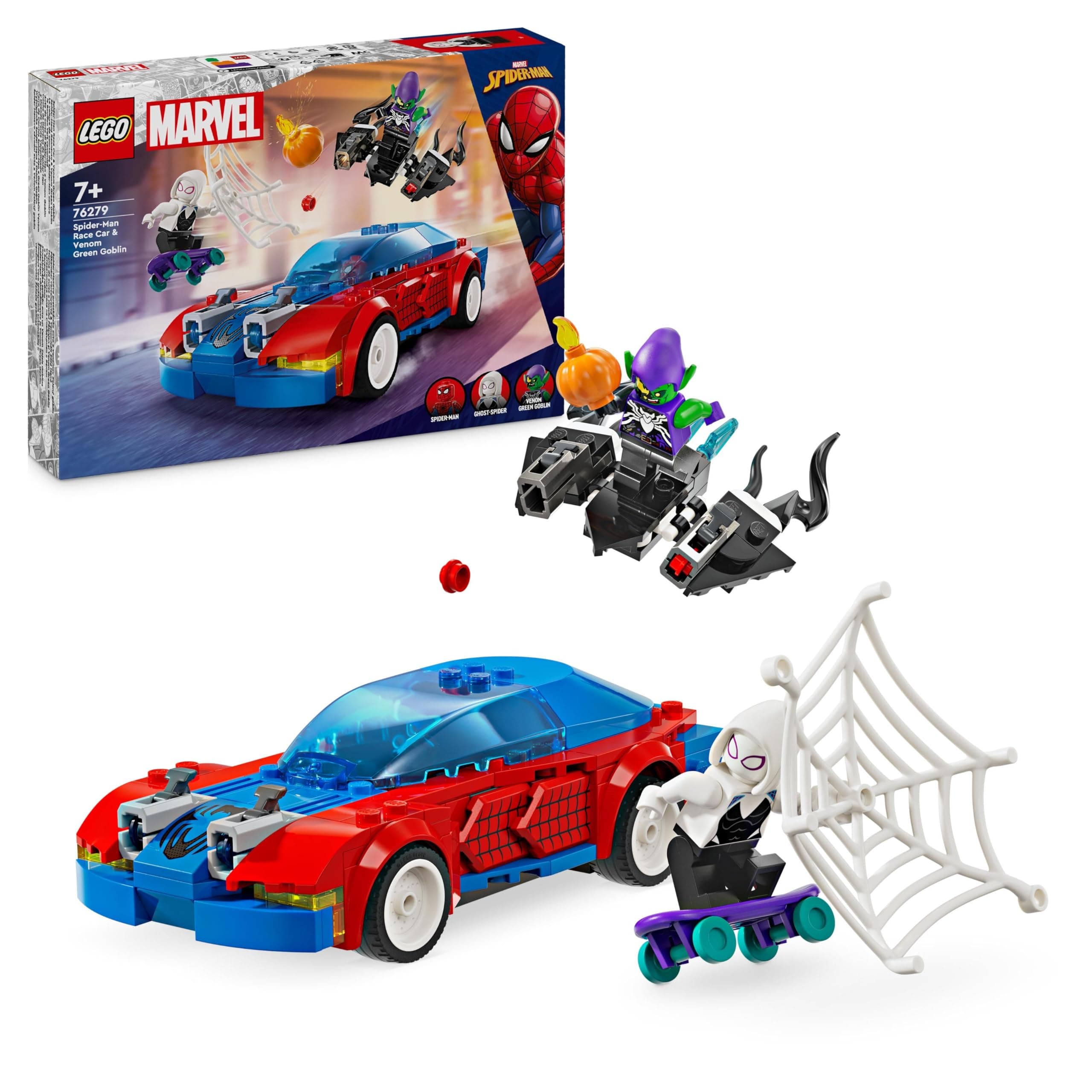 LEGO® Marvel Super Heroes 76279 - Състезателната кола на Спайдърмен с Венъм и Зеления гоблин