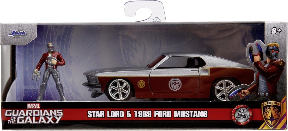 Марвел кола Fastback 1969 Ford Mustang 1:32 Jada 14 см, с метална фигурка