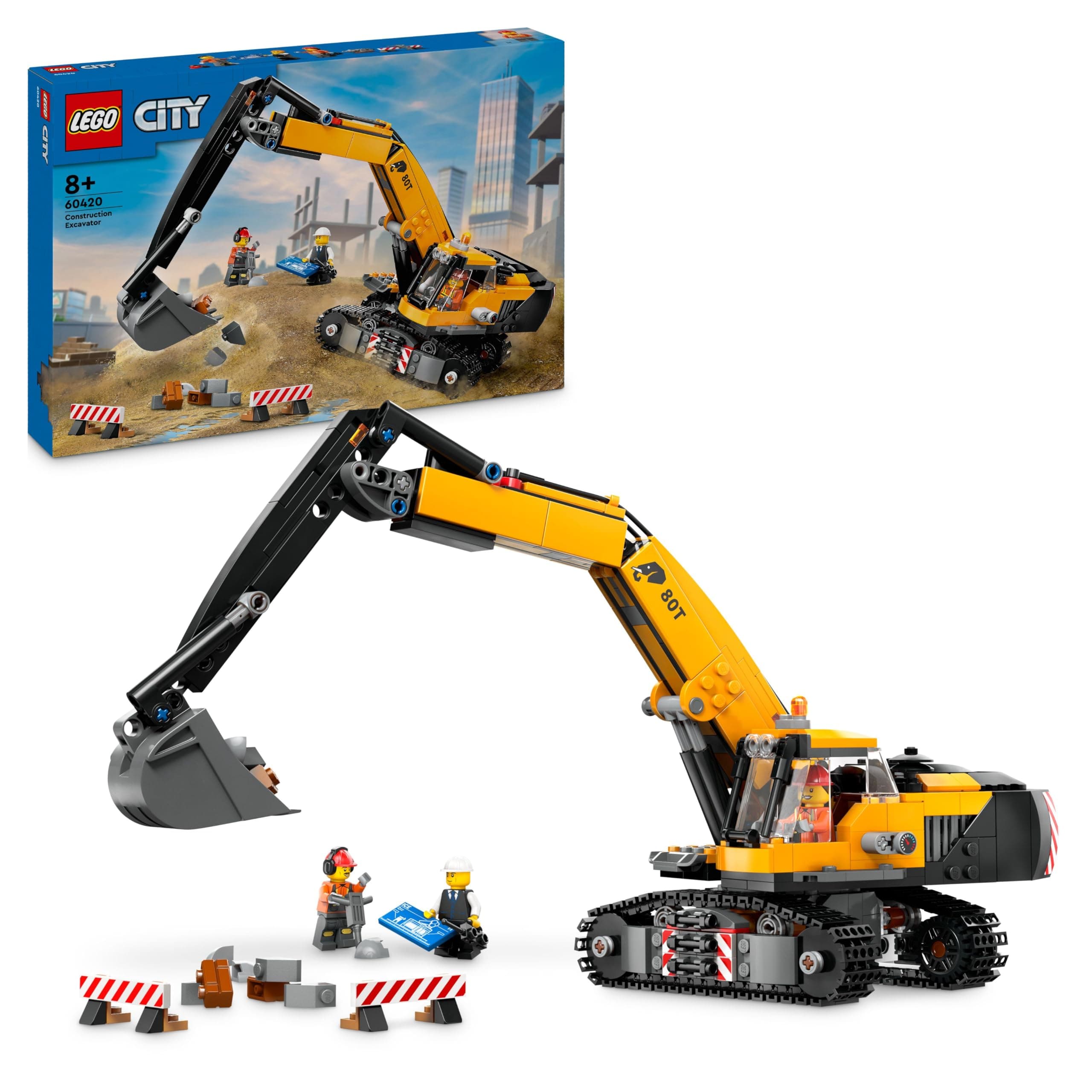 LEGO® City 60420 - Жълт строителен екскаватор