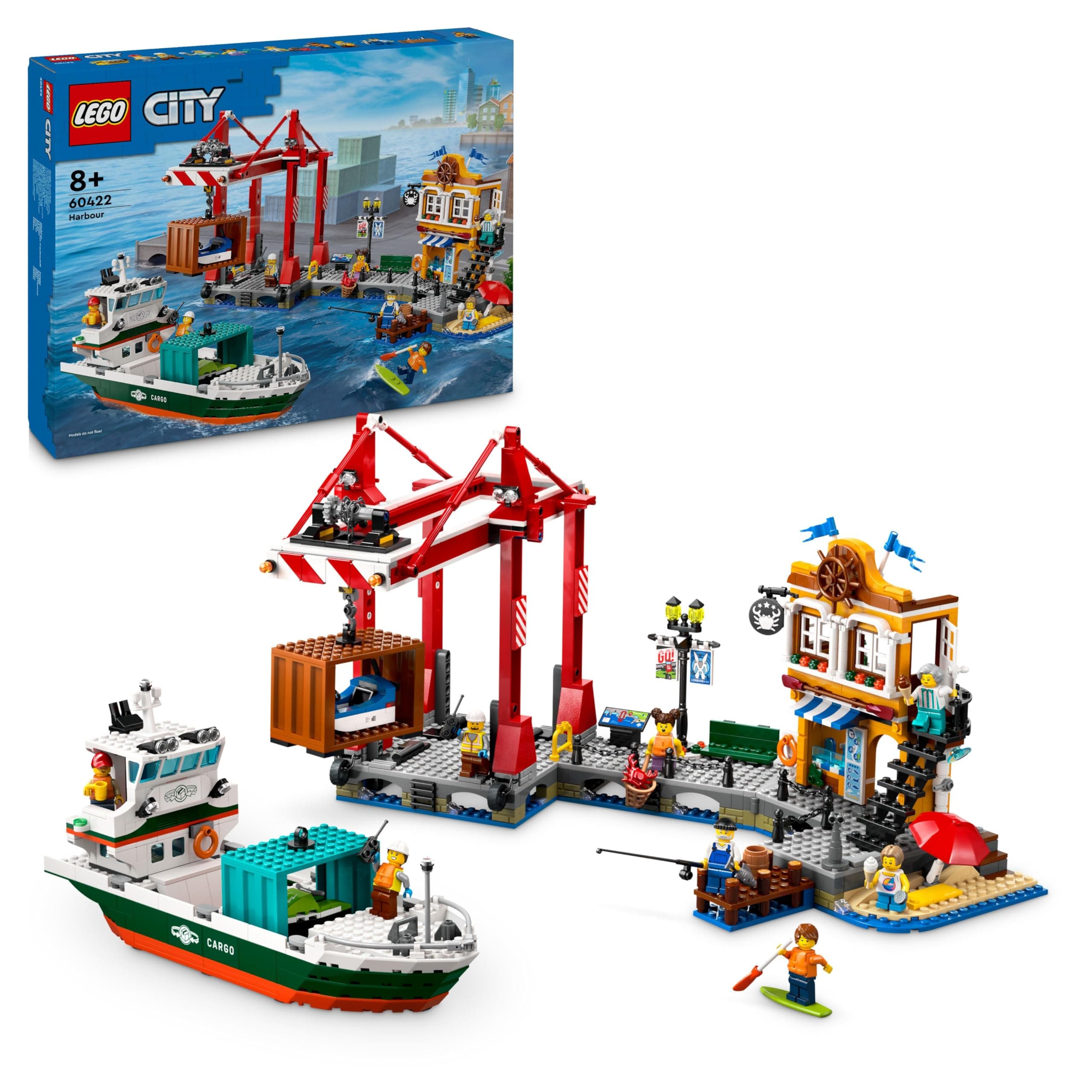 LEGO® City 60422 - Крайбрежно пристанище с товарен кораб