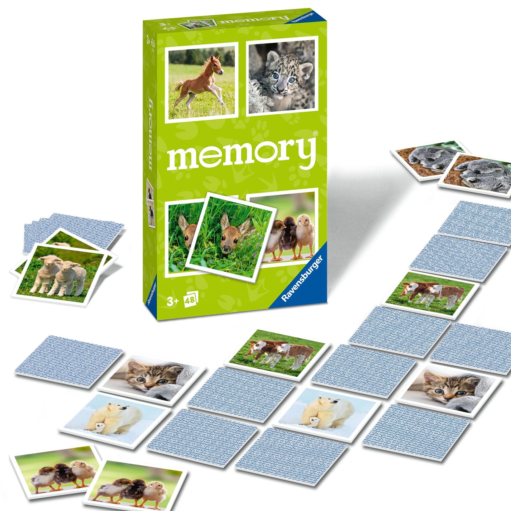 Игра Мемори карти 48 броя Ravensburger - Бебета животни