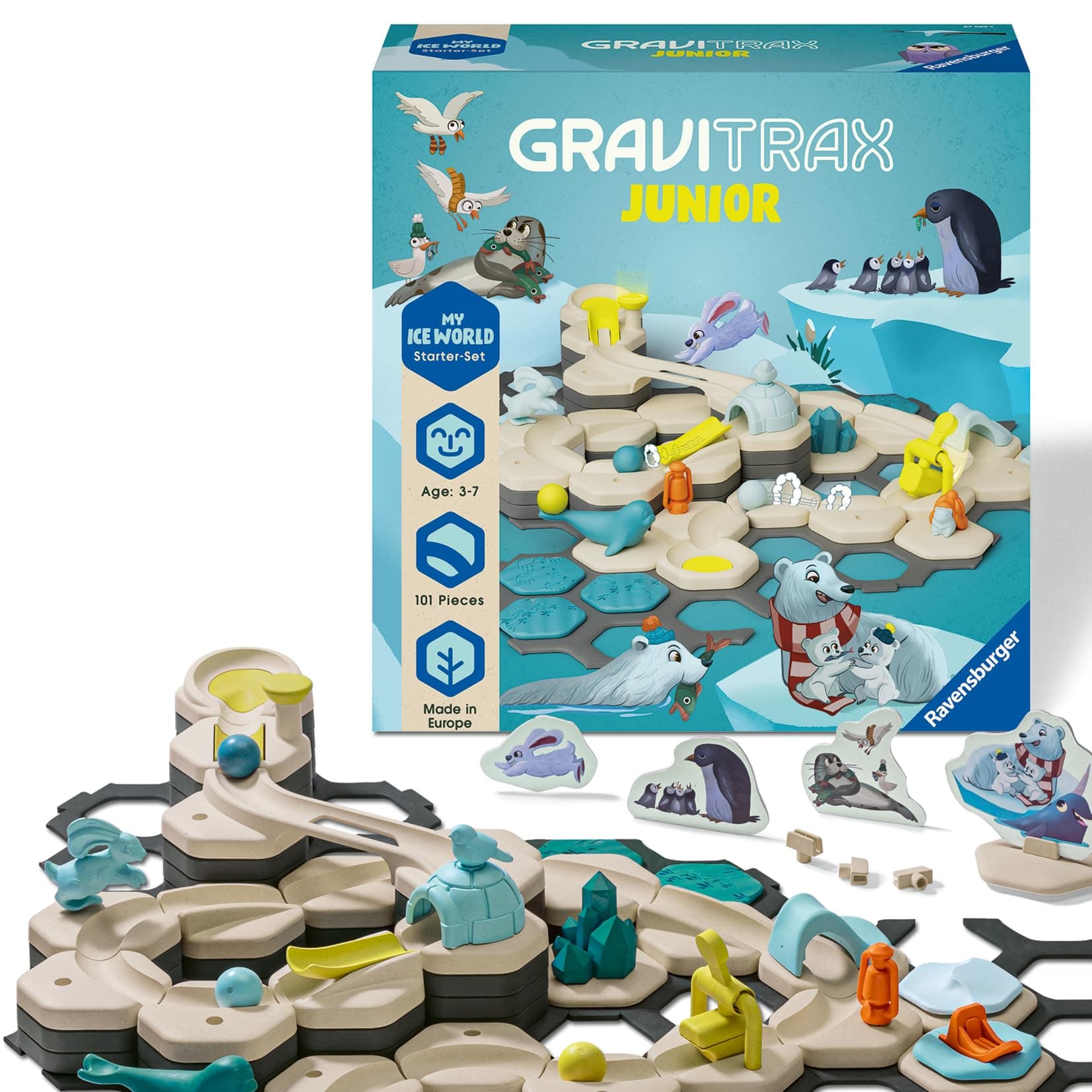 Настолна игра Ravensburger GraviTrax Junior - Стартов комплект: Лед