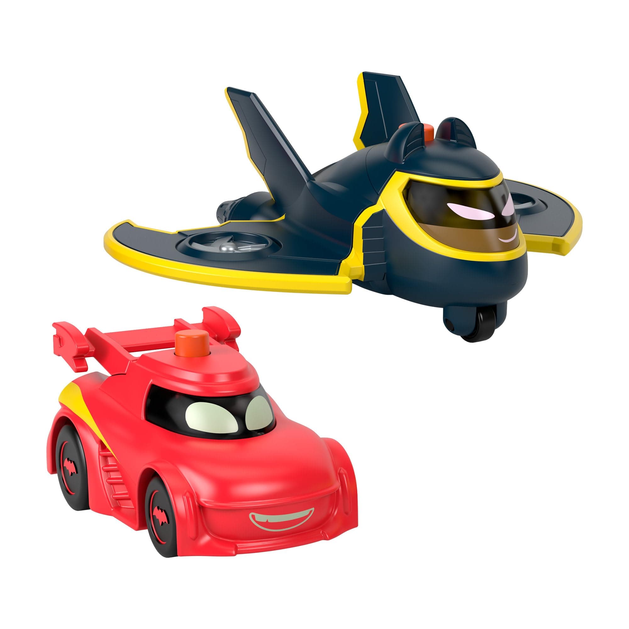 Комплект 2 светещи колички Fisher Price Batwheels, Redbird и Batwing в мащаб 1:55