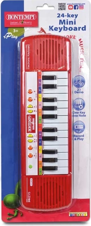 Bontempi - Мини електронен синтезатор 24 клавиша, червен
