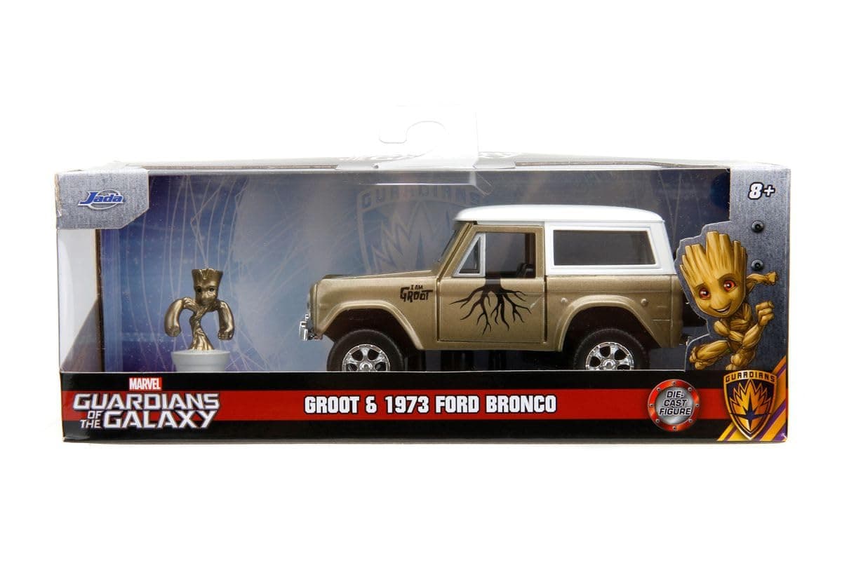 Кола с фигурка Jada Marvel Groot 1973 Ford Bronco 1:32