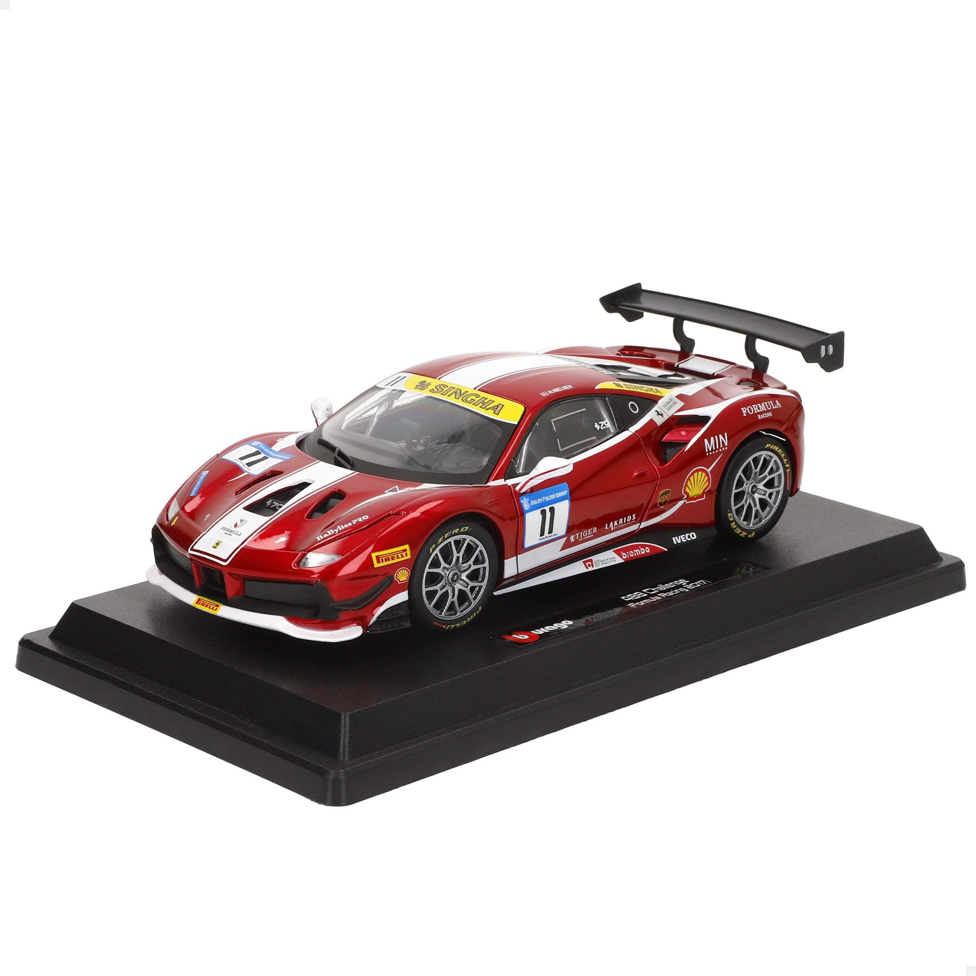 Bburago Ferrari - модел на кола 1:24 - Ferrari 488 Challenge, червено