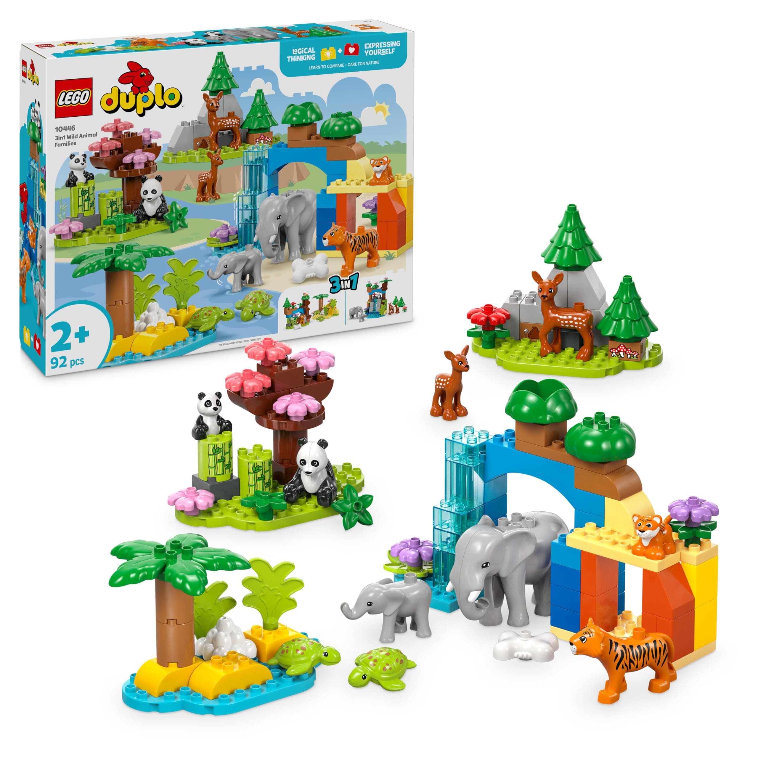 LEGO® DUPLO 10446 - Семействата на дивите животни „3 в 1“