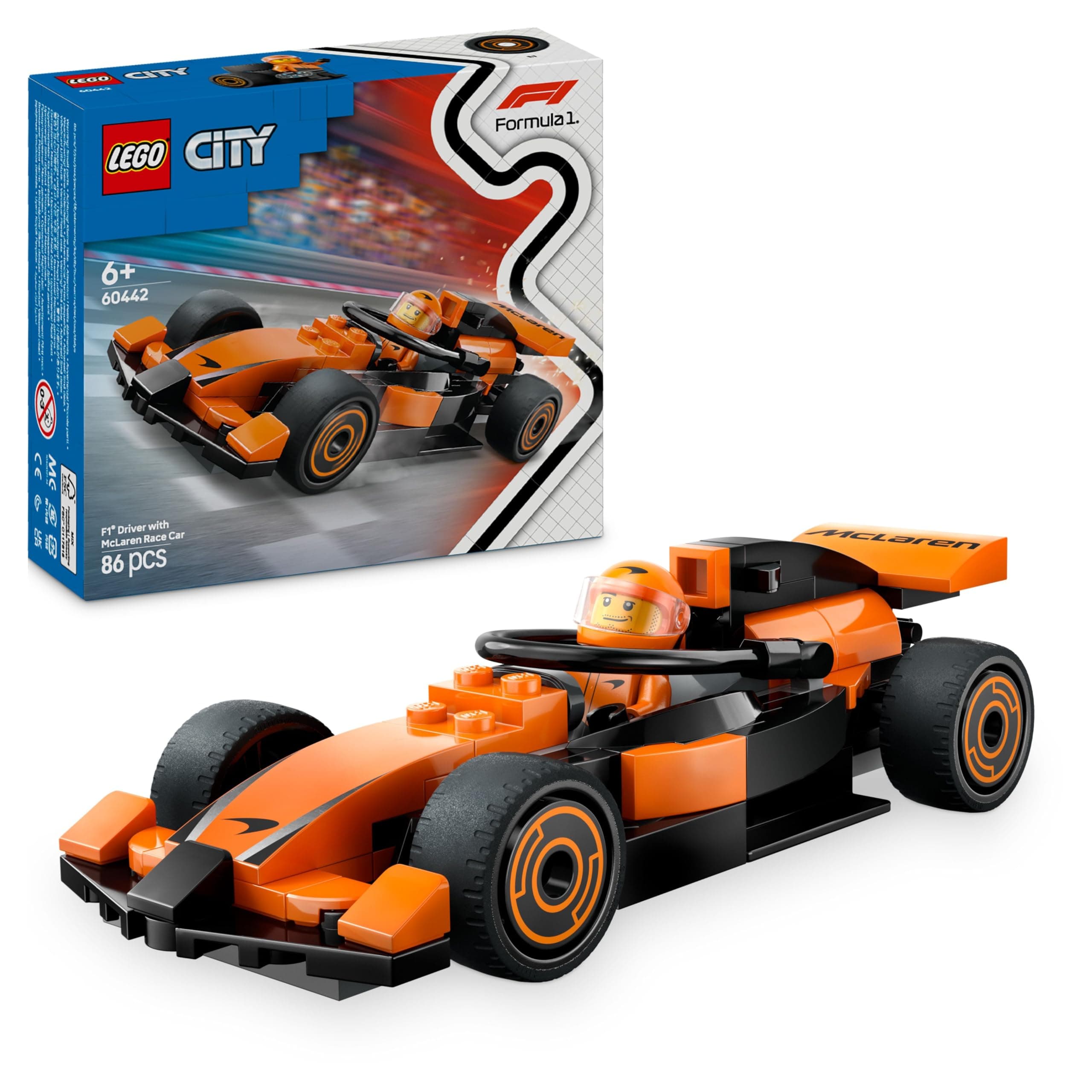 LEGO® City 60442 - Пилот от F1® със състезателна кола McLaren