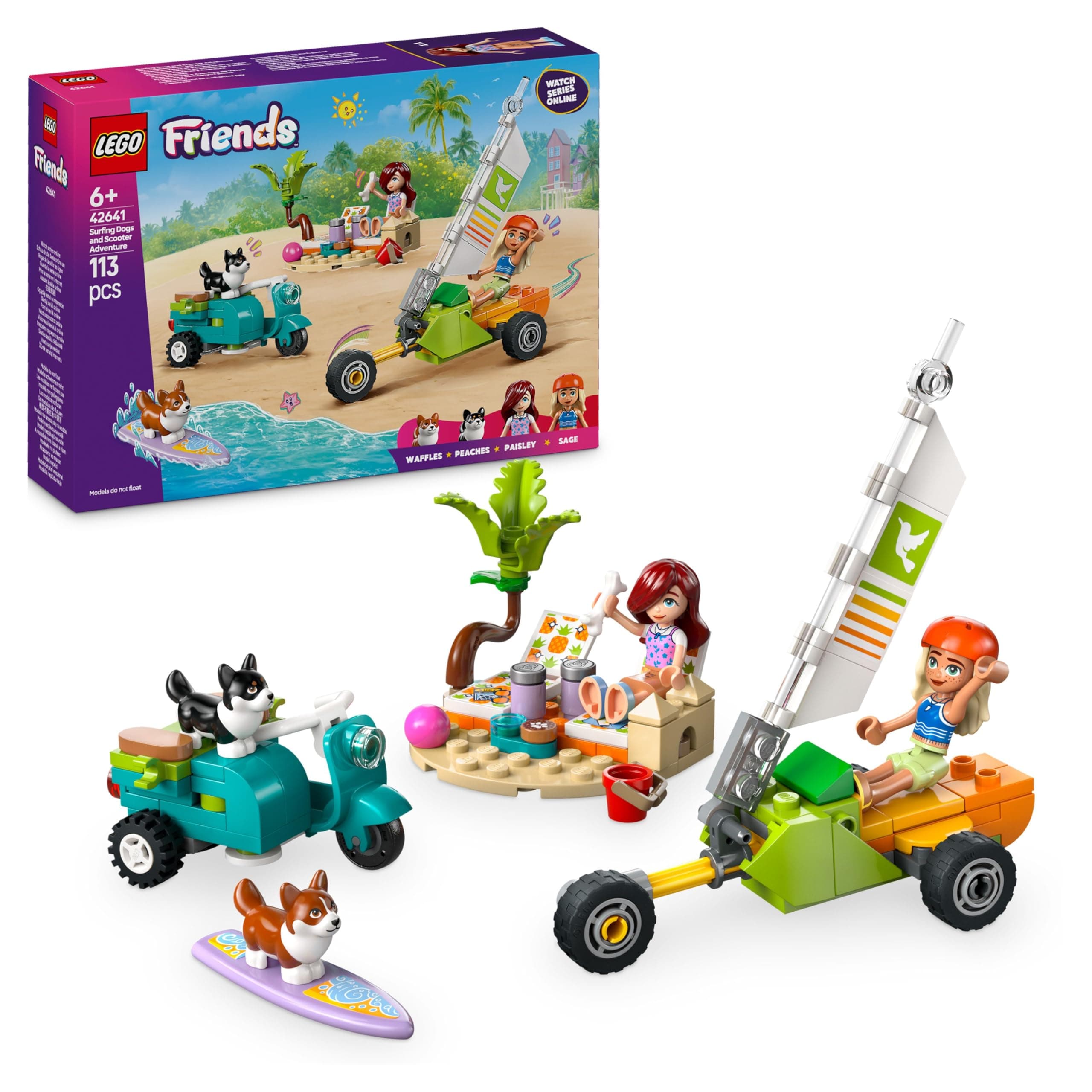 LEGO® Friends 42641 - Сърфиращи кучета и приключение със скутер