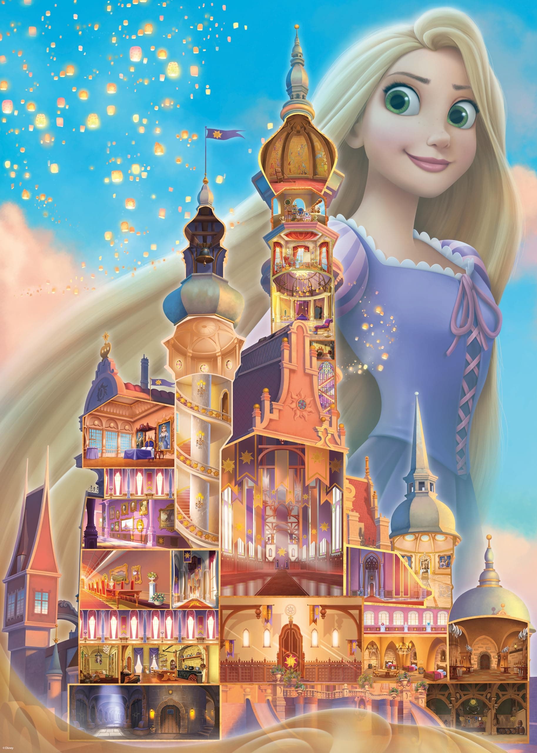 Пъзел Ravensburger 1000 ел. - Замъците на Дисни: Рапунцел