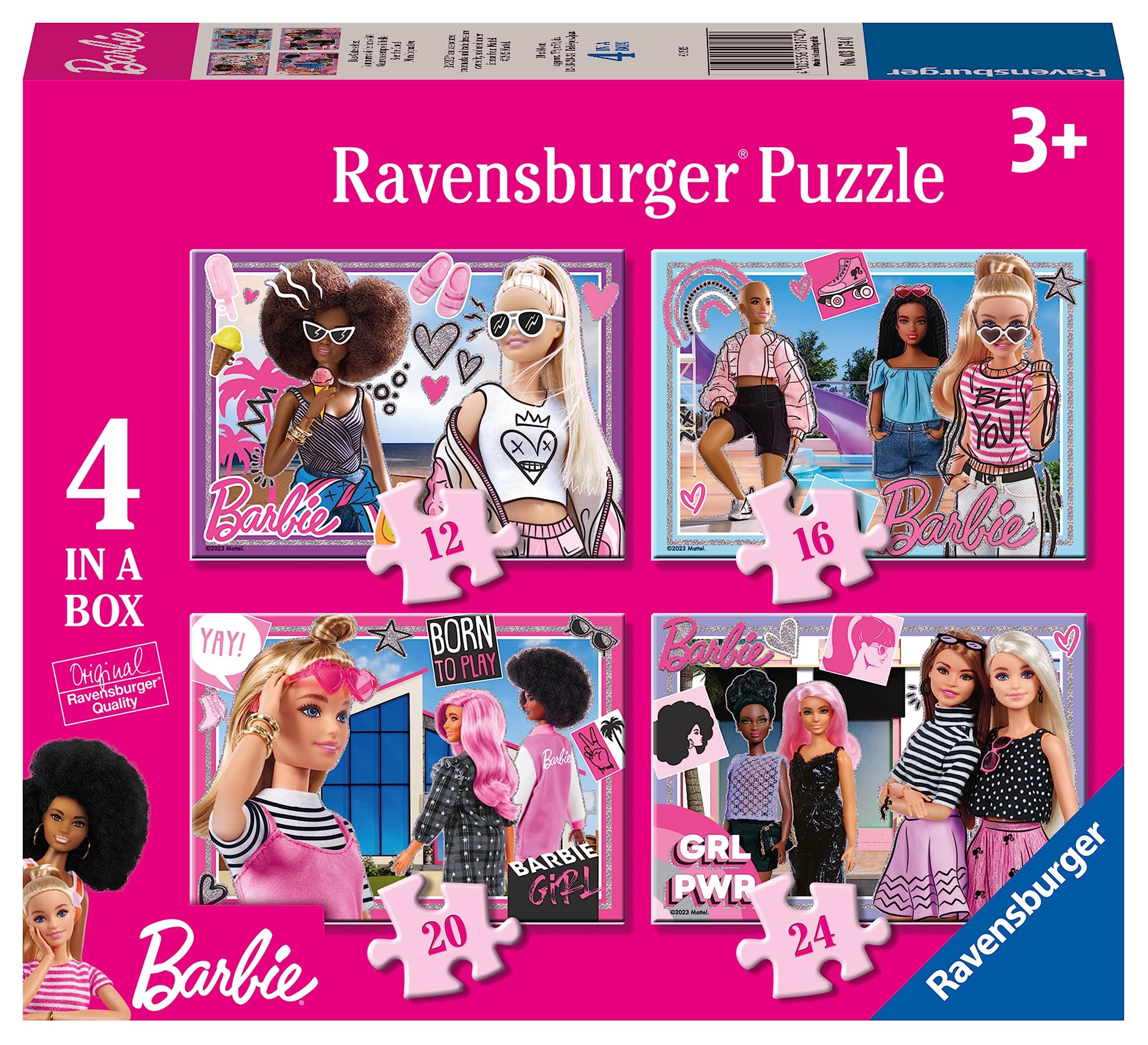 Пъзел Ravensburger 4-в-1: 12/16/20/24 ел. - Барби