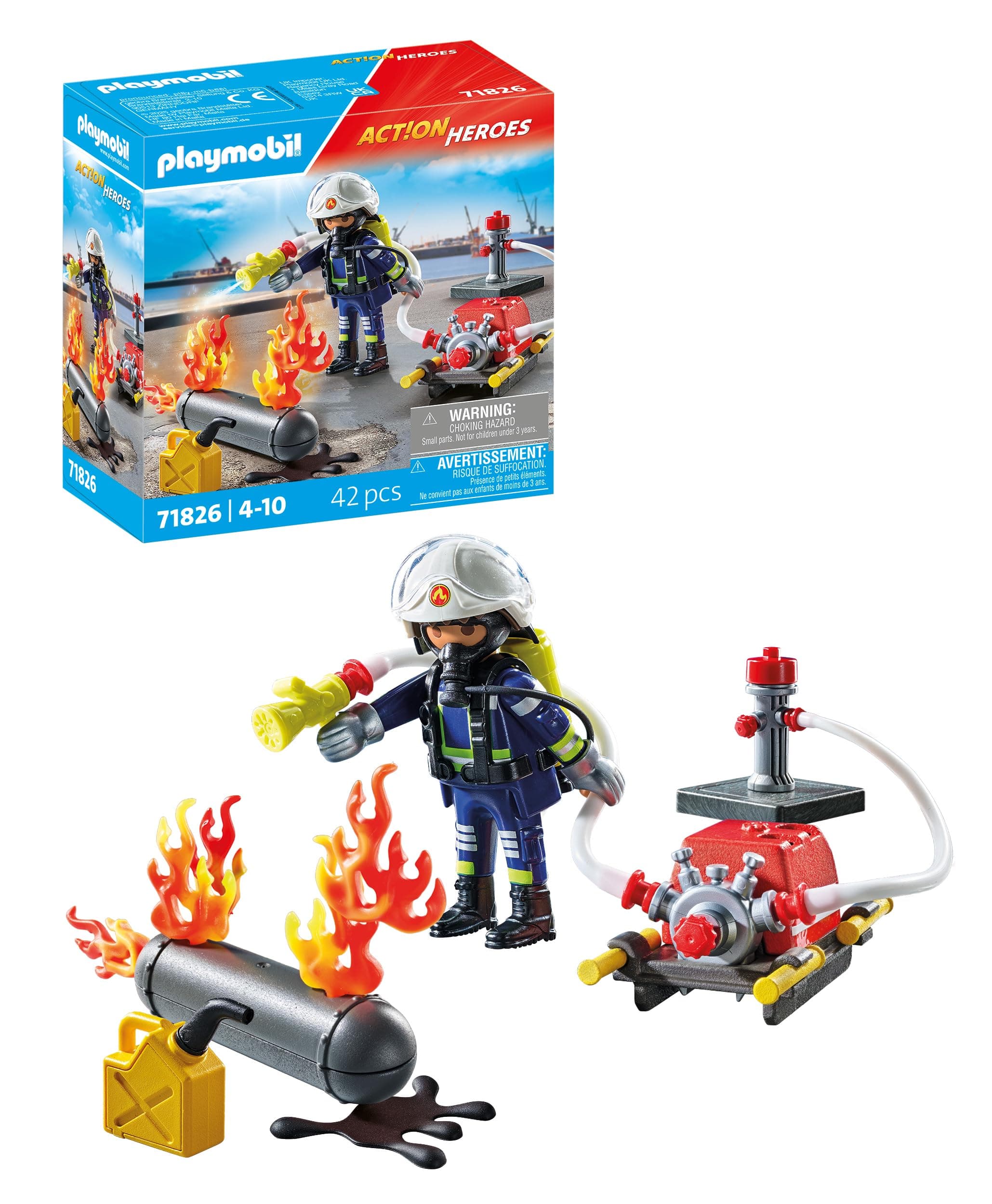 Playmobil - Пожарникар с водна помпа