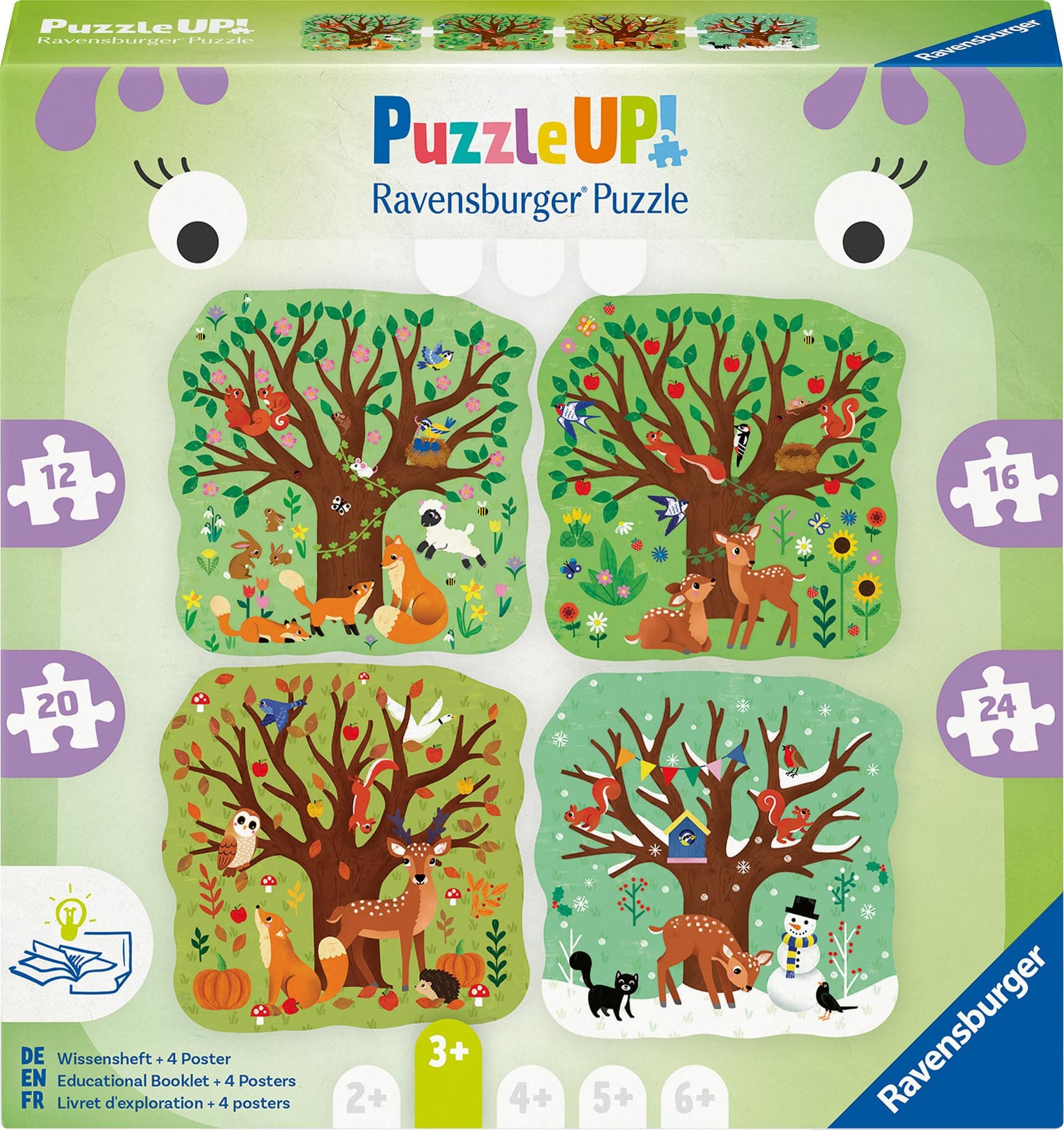 Пъзел Ravensburger 4-в-1: 12/16/20/24 ел. - Четири сезона