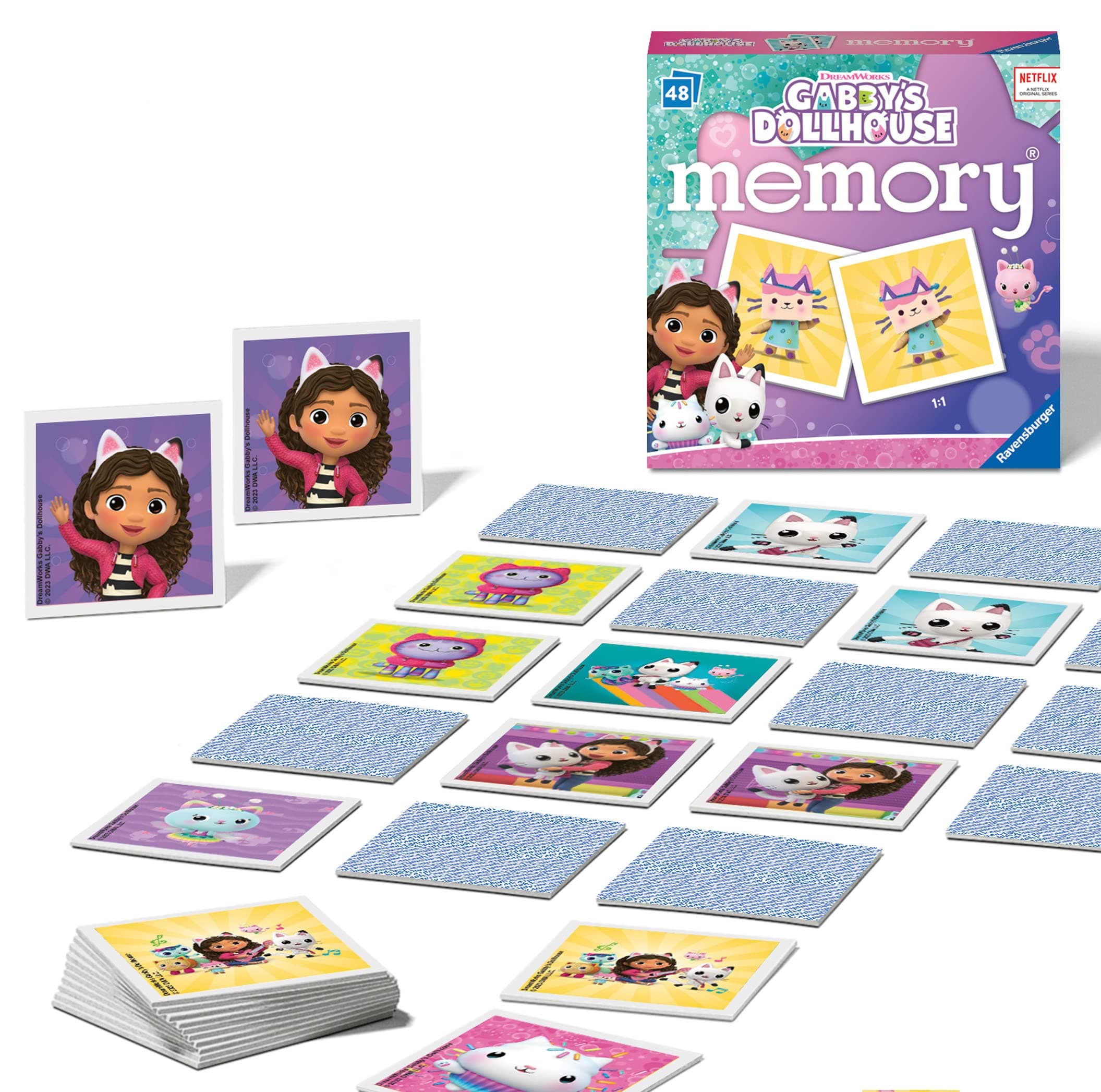 Игра Мемори карти 48 броя Ravensburger - Gabby's Dollhouse