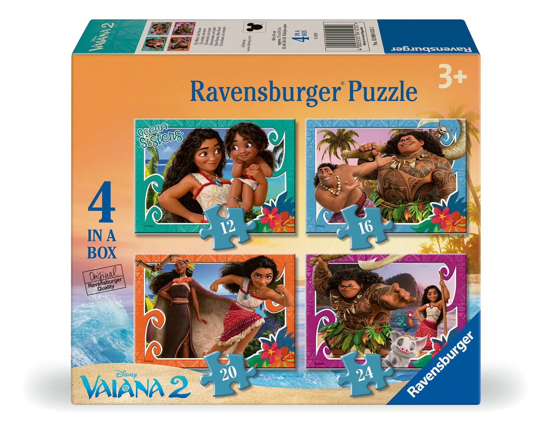 Пъзел Ravensburger 4-в-1: 12/16/20/24 ел. - Моана 2