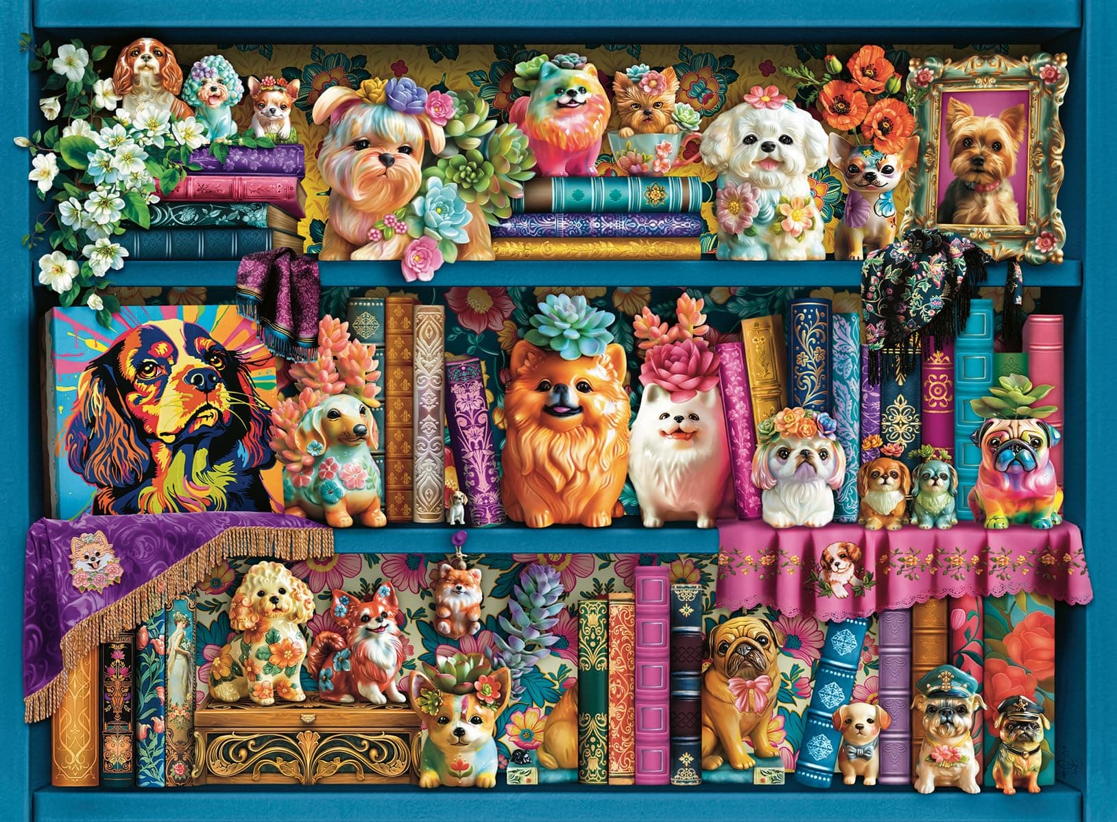 Пъзел Ravensburger 500 ел. - Скъпоценни порцеланови кученца