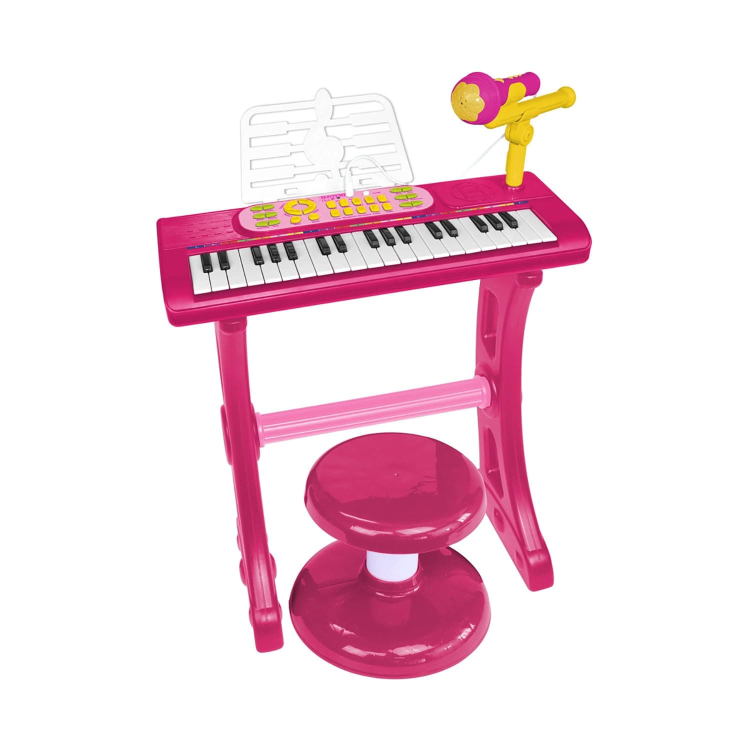 Bontempi - Електронен розов синтезатор с 37 клавиша, крачета и столче