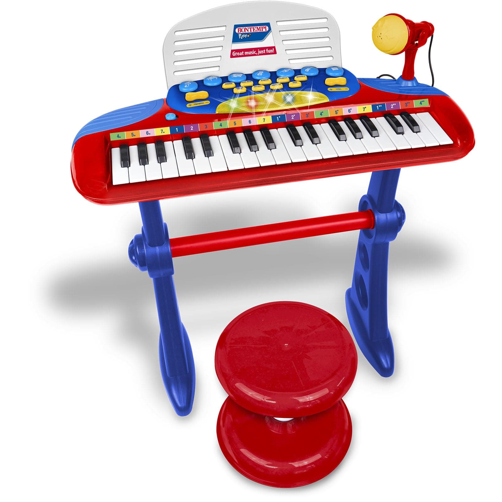 Bontempi - Електронен синтезатор с 37 клавиша, крачета и столче