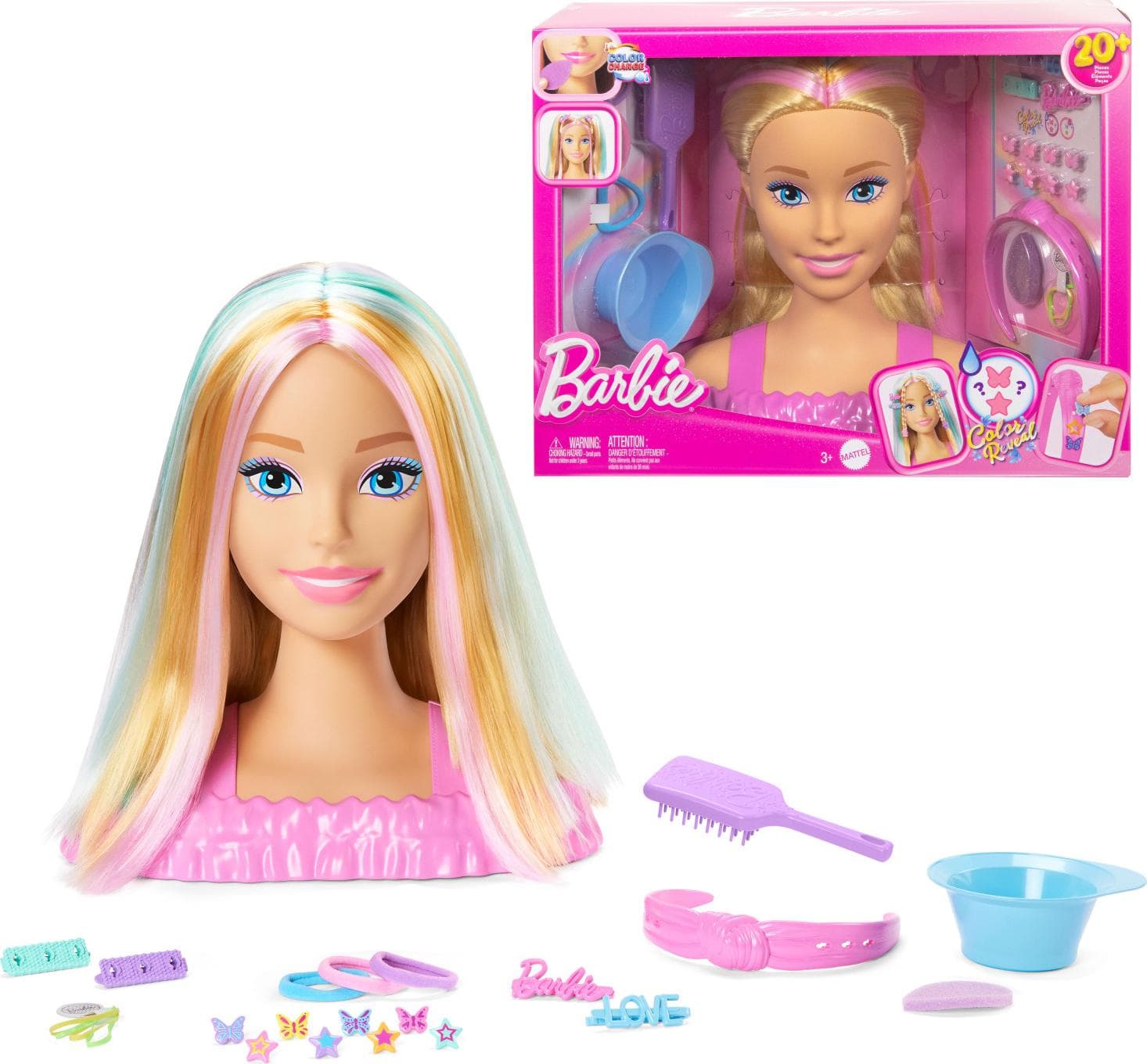 Barbie - Глава за оформяне на прически с цветовете на дъгата