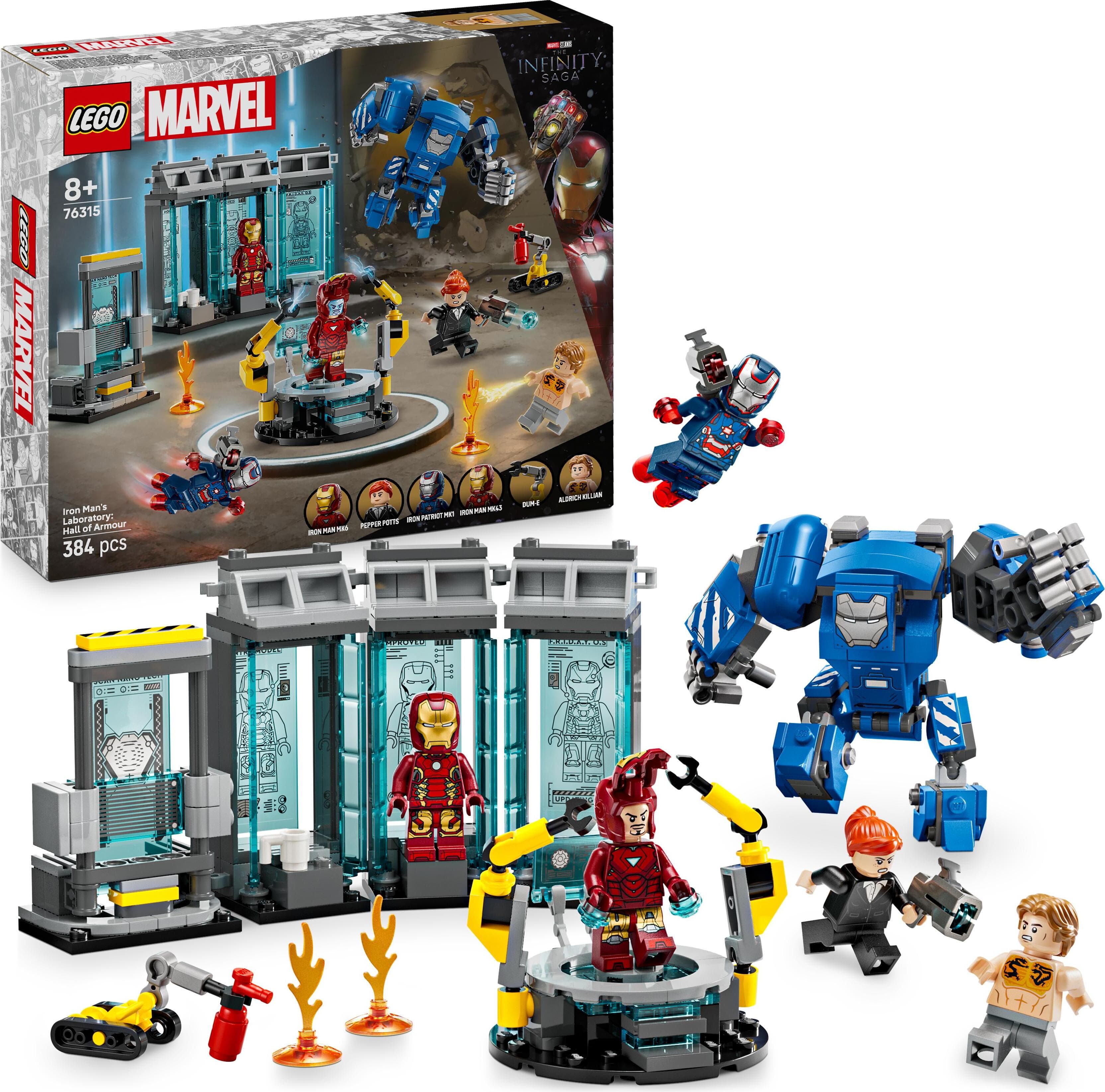 LEGO® Marvel 76315 - Лабораторията на Железния човек: Зала с брони