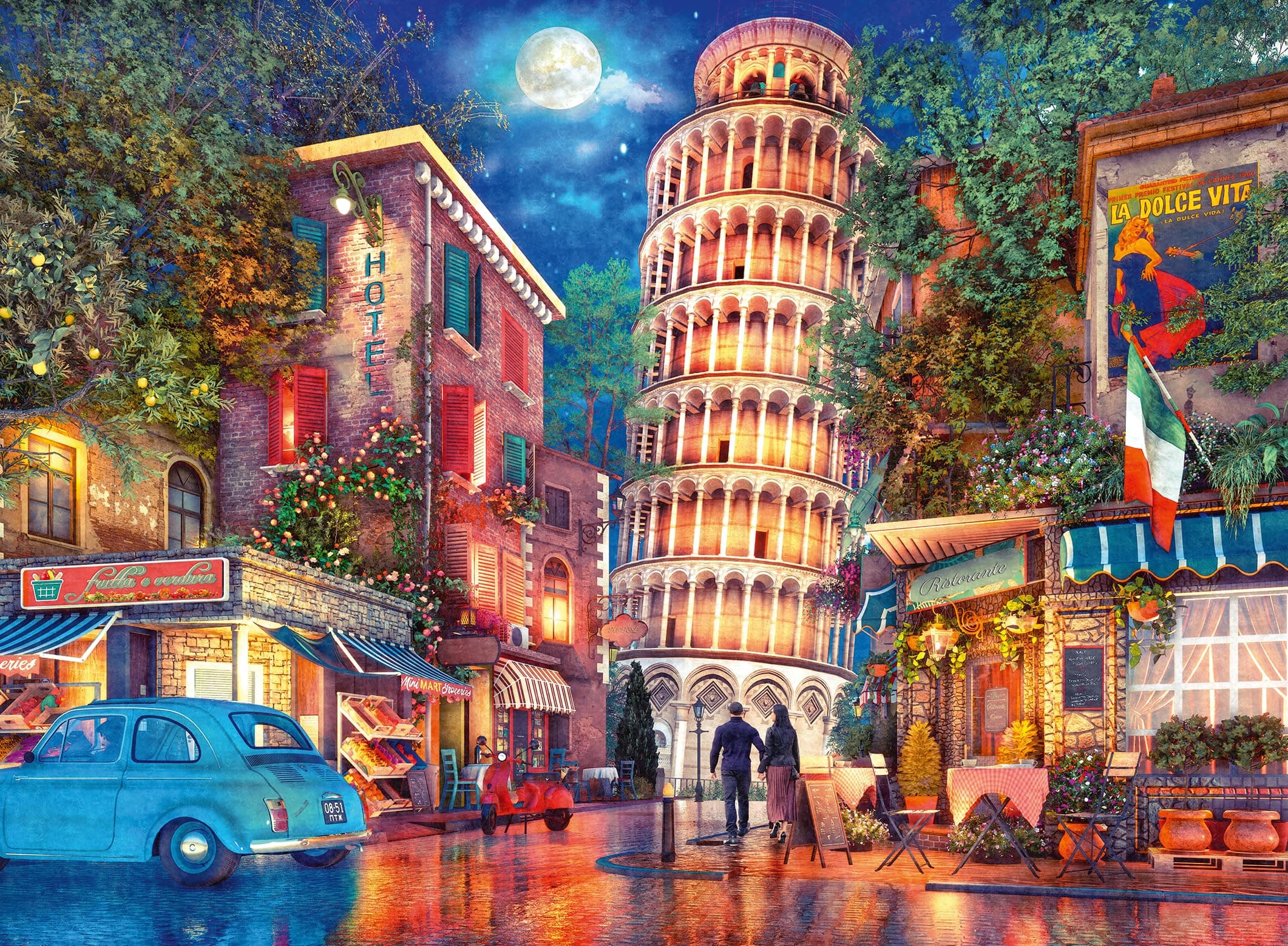 Пъзел Ravensburger 500 ел. - Нощ в Пиза